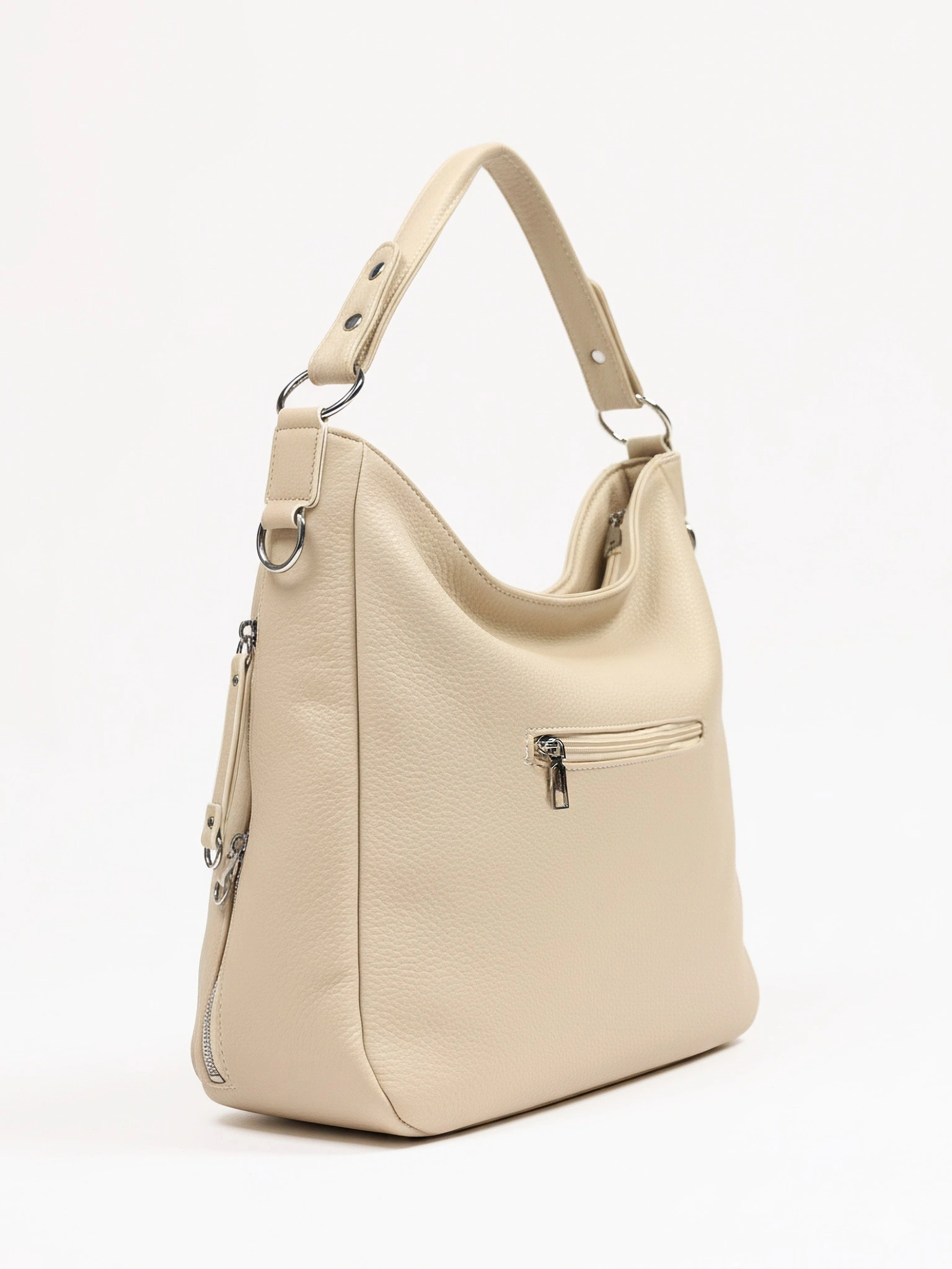 Сумка-шоппер  с боковыми карманами и декоративными пуллерами в ассортименте